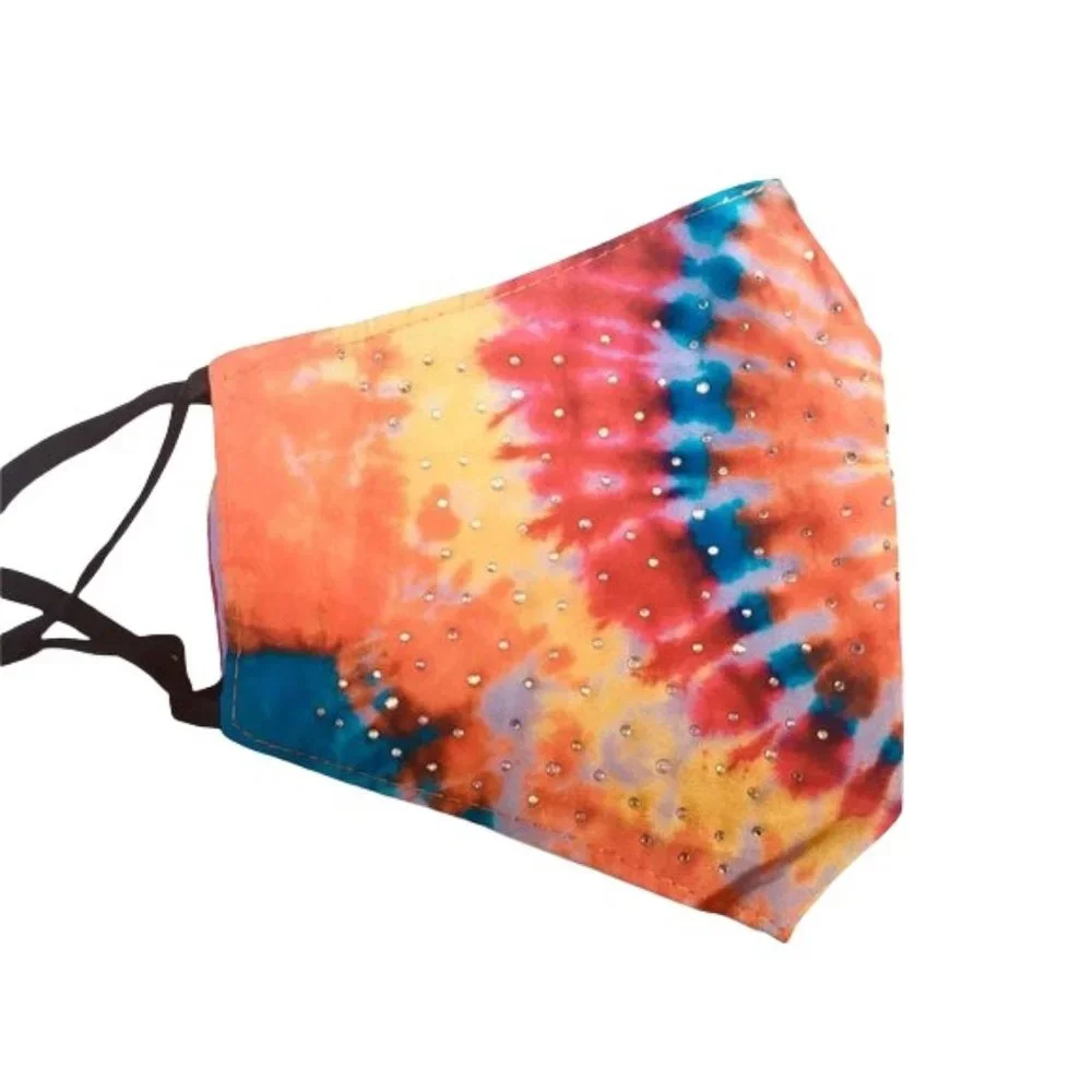 TIE DYE FACE MASK ORANGE 4 Pieces NWT